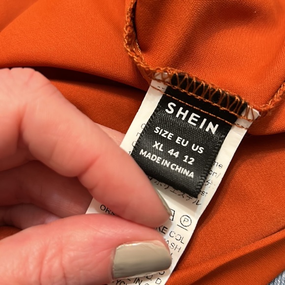 SHEIN XL boho funky harem pants in burnt orange color with side zip - Picture 5 of 10